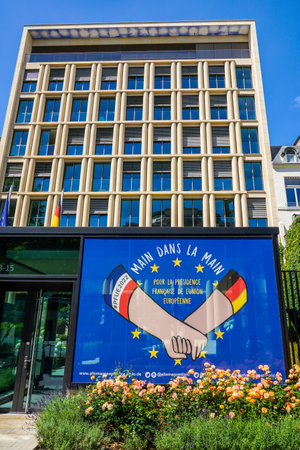 PARIS, FRANCE - JUNE 2, 2022: The Embassy of Germany in Paris located on Avenue Franklin D. Roosevelt in the 8th arrondissement of Parisのeditorial素材
