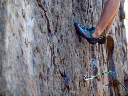 Shoes for climbing rocks complicated.の写真素材