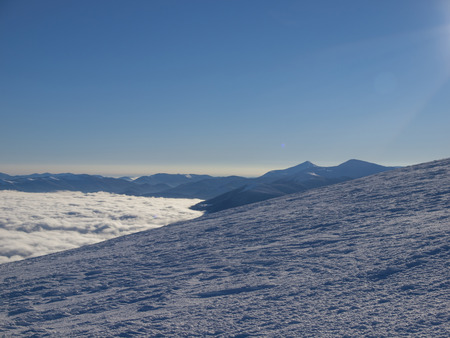Clear weather and bright skies in winter.の写真素材