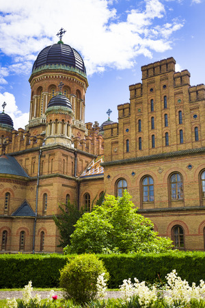 Chernivtsi National University building, listed in UNESCO World Heritage Site. Ukraine.のeditorial素材