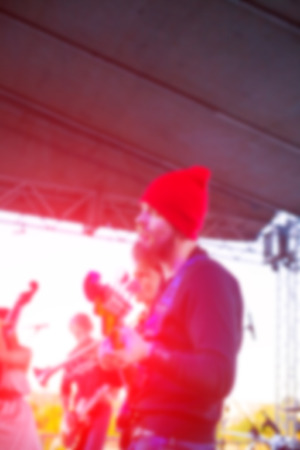 The concert of the musical group on stage. The blur effect.の写真素材