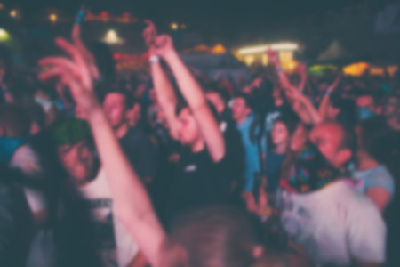 People having fun at the concert. The blur effect.