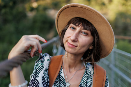 portrait of a young girl in a hat. fashion accessory.