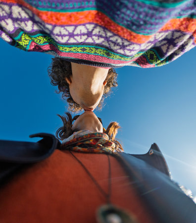 Young couple kissing. close-up date on the street. valentine's day. love and relationship concept.の写真素材