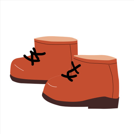 hiking boots for travel on a white backgroundのイラスト素材