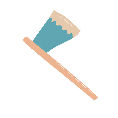 ax hatchet for chopping wood cartoon icon isolatedのイラスト素材