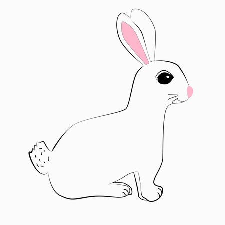 cartoon rabbit isolated icon on white backgroundのイラスト素材
