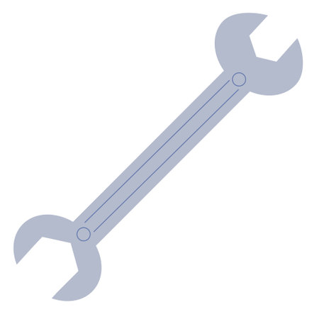 flat wrench on white background in a cartoon styleのイラスト素材