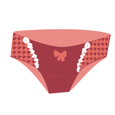 red panties underwear on white background flatのイラスト素材