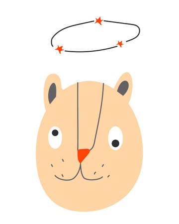dizzy cat in a cartoon character illustrationのイラスト素材