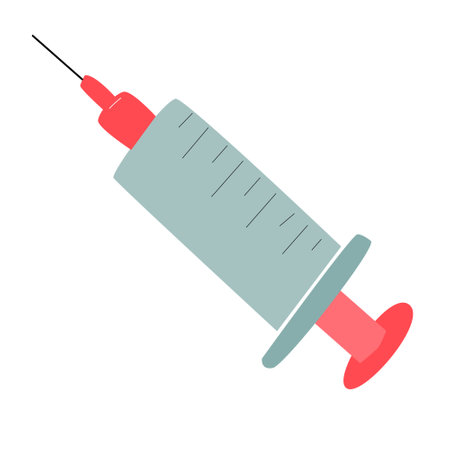 syringe icon flat illustration on white backgroundのイラスト素材