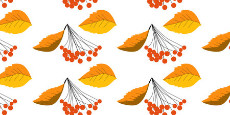 colourful autumn pattern in a hand drawn styleのイラスト素材
