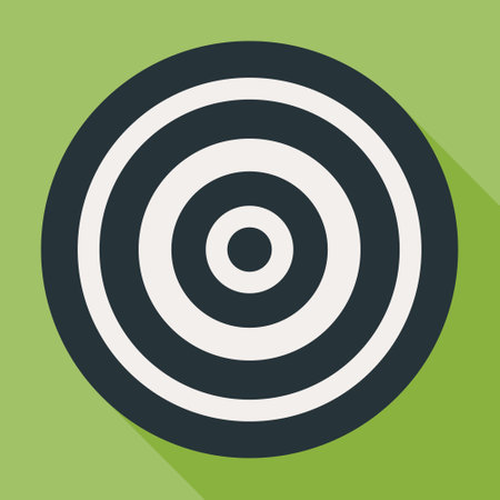 target icon with a long shadow on green backgroundのイラスト素材