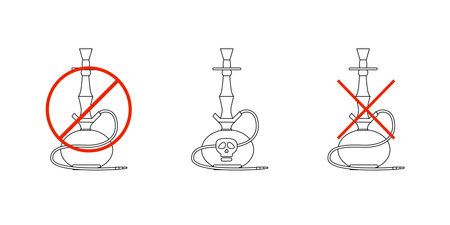 set of hookahs with a symbol of dangerのイラスト素材