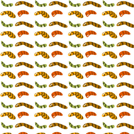 seamless pattern of candy worms - sweet of zombieのイラスト素材