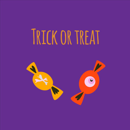 halloween background with lettering trick or treatのイラスト素材