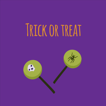 halloween background with lettering and lollipopのイラスト素材