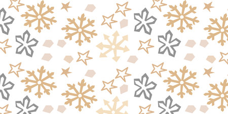 Vector Winter Pattern with Silver and Gold flakes