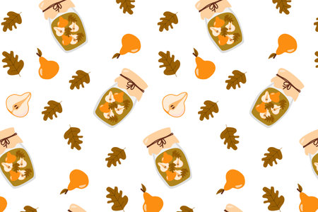 Vector Fall Background with fruit Drink and leavesのイラスト素材
