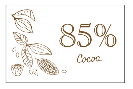 Hand drawn Chocolate cocoa beans backgroundのイラスト素材