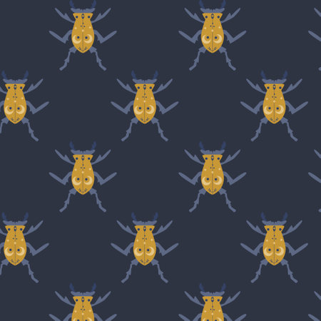 magic insect bug in bohemian style - patternのイラスト素材