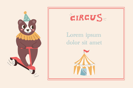 kids birthday invitation background with bearのイラスト素材