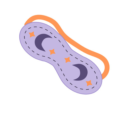 cartoon sleeping mask with moon and star. Vector illustration isolated.のイラスト素材