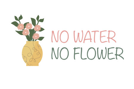 Houseplants with lettering - . Vector illustration can be used for stickers, cards, decoration for home interior, wallpapers, book covers. Succulent in pot with words quote.のイラスト素材