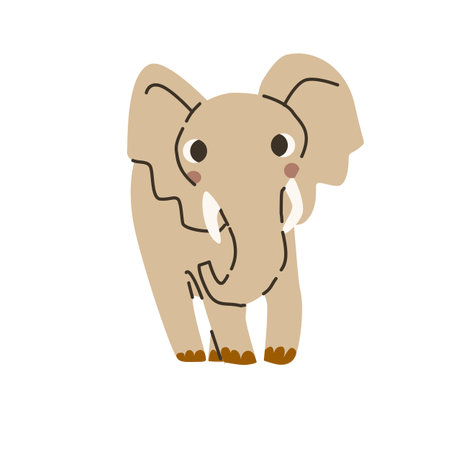 Cute tropical animal elephant baby character isolated. Vector illustration isolated. Can used for cards and backgrounds.のイラスト素材