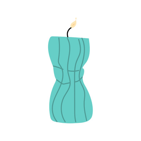 Hand drawn trendy candle. Hand made concept. Can used for banner, label or poster.のイラスト素材