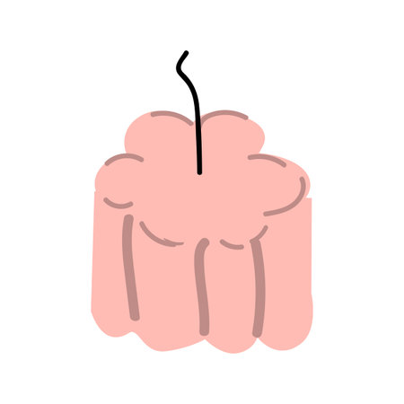 Hand drawn trendy candle. Hand made concept. Can used for banner, label or poster.