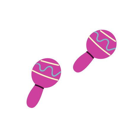 Cute mexican maracas music instrument. Vector illustration for carnaval, festival banner, greeting...