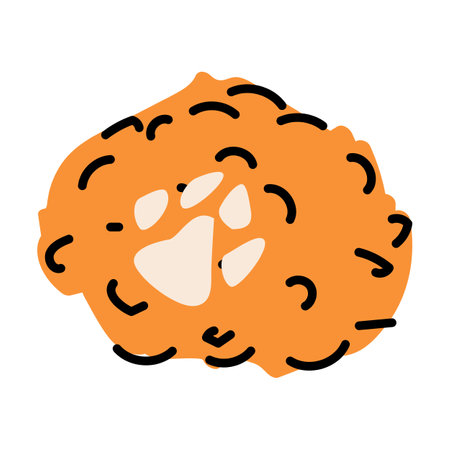 Vector cartoon dog round ball toy, can be used for dog pet shop banner.のイラスト素材