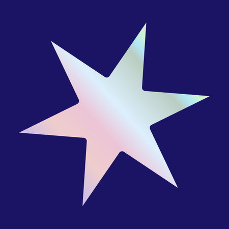 Y2k gradient element, 2000s star sticker with hologram, vector futuristic style, trendy chrome shape. Abstract aesthetic retro element.のイラスト素材