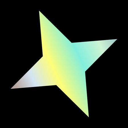 Y2k gradient element, 2000s sticker star with hologram, vector futuristic style, trendy chrome shape. Abstract aesthetic retro element.のイラスト素材