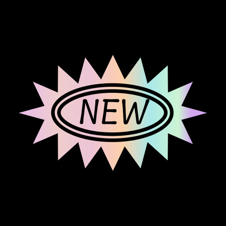 Y2k gradient element, 2000s sticker new with hologram, vector futuristic style, trendy chrome shape. Abstract aesthetic retro element.のイラスト素材