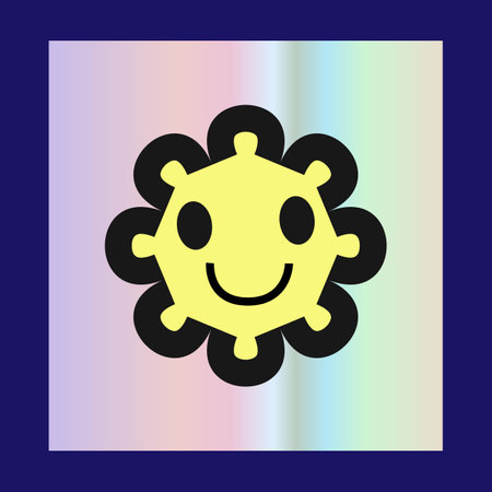 Y2k gradient element, 2000s sticker with hologram, vector futuristic style, trendy chrome shape. Abstract aesthetic retro element.のイラスト素材