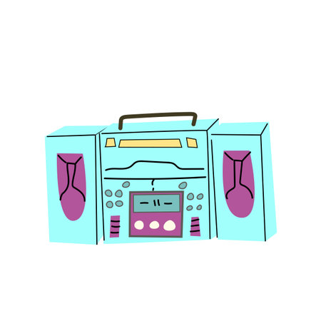 90s retro element or 80s, stereo music or y2k element, retro style. Can use for stickers, banner, greeting card.のイラスト素材