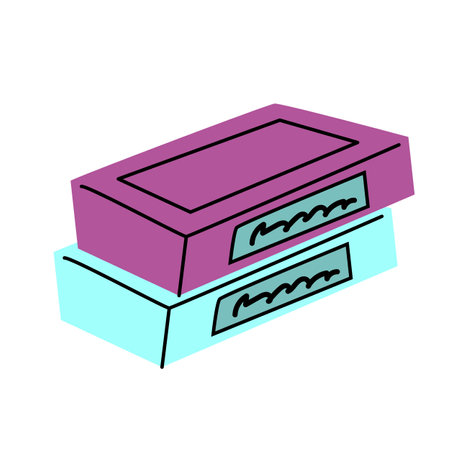 90s retro element or 80s, or y2k element video in box, retro style. Can use for stickers, banner, greeting card.のイラスト素材