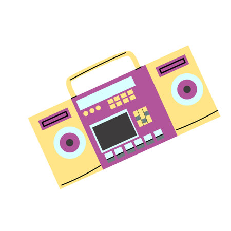 90s retro element or 80s, stereo music or y2k element, retro style. Can use for stickers, banner, greeting card.のイラスト素材