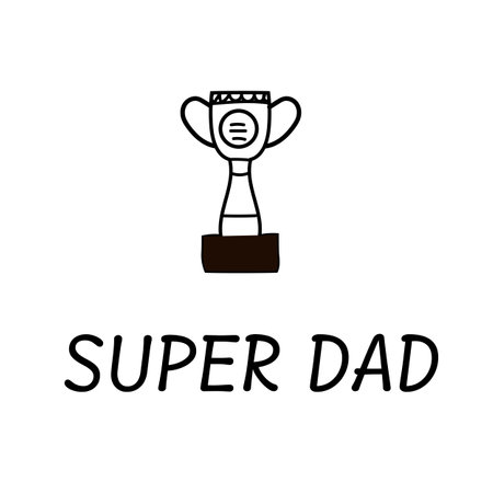 happy fathers day elements doodle design, celebration accessories message decoration party for greeting card, banner, posterのイラスト素材