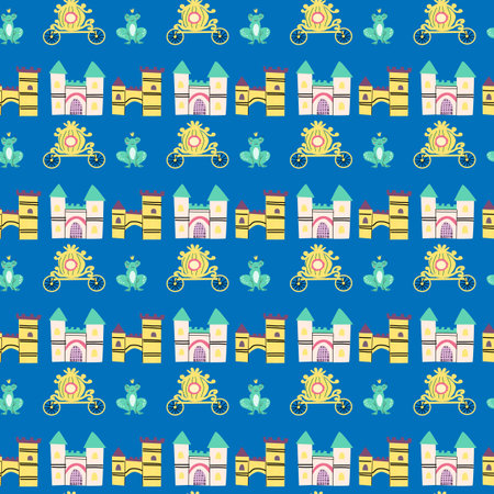 Cute unicorn seamless pattern for textile. Childish magic characters background. Childrens fairy and magic pattern.のイラスト素材