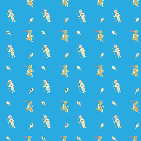 Cute unicorn seamless pattern for textile. Childish magic characters background. Childrens fairy and magic pattern.のイラスト素材