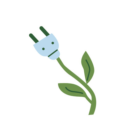 Eco friendly energy symbol, renewable power icon. Environment protection illustration. Flat design....