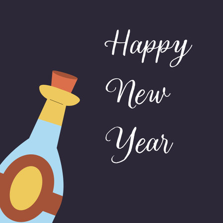 Happy New Year doodle event elements. Celebration design for greeting card, sale banner and poster.のイラスト素材