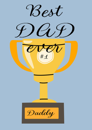 Best dad ever trophy card design for father's day celebration.のイラスト素材