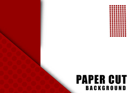 Red and white paper cut background. Abstract paper cut texture for topography website template.