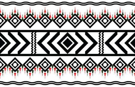 Geometric ethnic oriental ikat seamless pattern traditional Design for background,carpet,wallpaper,clothing,wrapping,batik,fabric,vector illustration. embroidery style.のイラスト素材