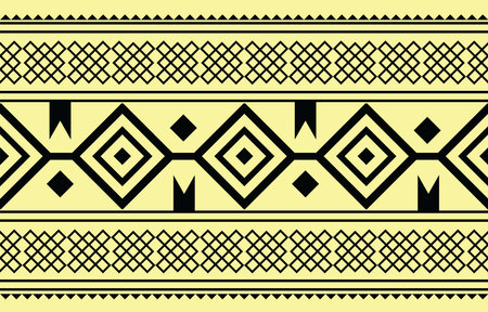 Geometric ethnic oriental ikat seamless pattern traditional Design for background,carpet,wallpaper,clothing,wrapping,batik,fabric,vector illustration. embroidery style.のイラスト素材