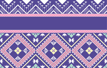 Geometric ethnic oriental ikat seamless pattern traditional Design for background,carpet,wallpaper,clothing,wrapping,batik,fabric,vector illustration. embroidery style.のイラスト素材